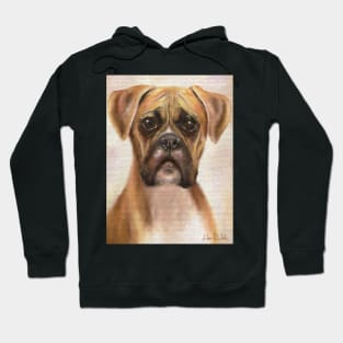 Painting of a Brown Boxer, Looking Directly at You Hoodie